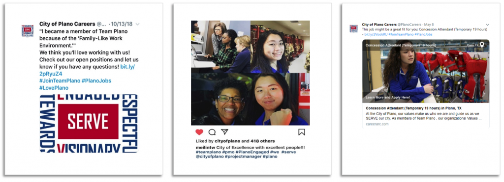 City of Plano employer branding social media examples